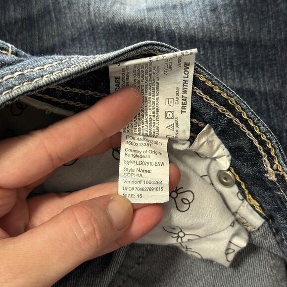 LEI Flare Jeans 15 Short Mid Rise Sophia Hipster Y2K Mallcore Bella Swan Scene - Picture 16 of 16